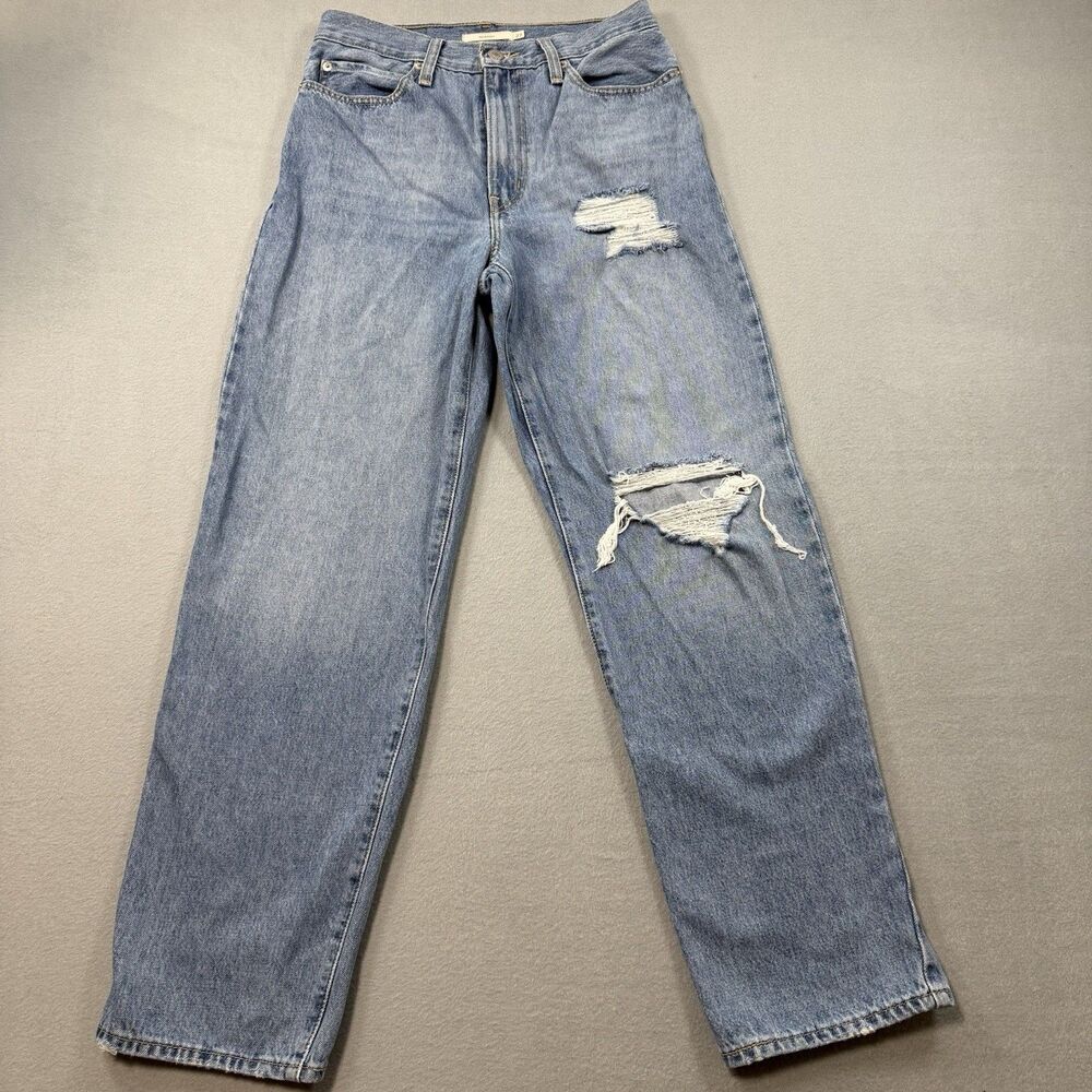 Levi’s ’94 Baggy Jeans Womens Size 27 Distressed Ripped Knee Light Wash Denim
